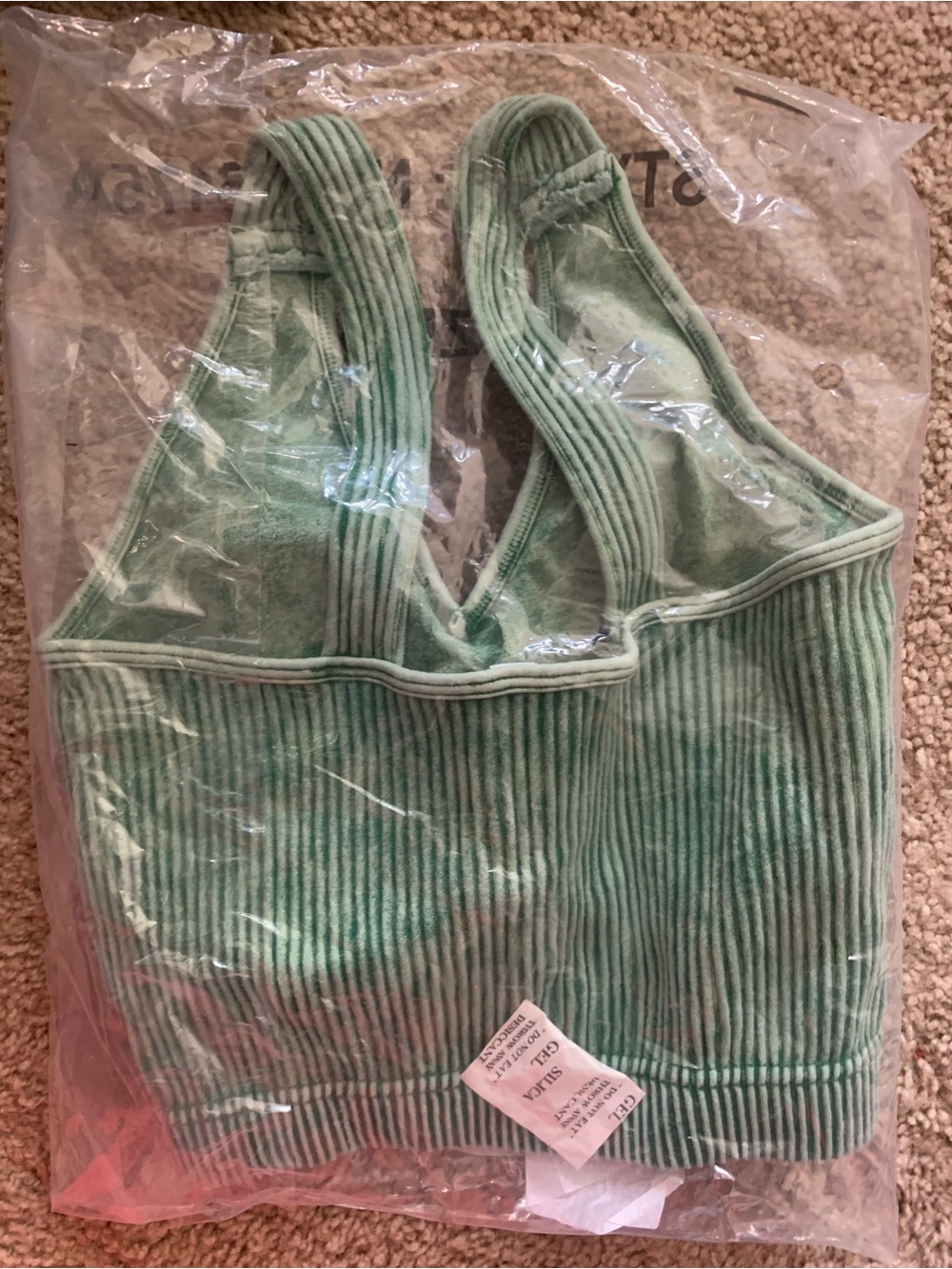 Zenana Dark Green Ribbed Crop Tank - Picture 2 of 3